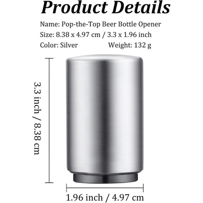 Premium Beer Bottle Opener Stainless Steel Automatic Push down No Damage Quick to Open Small Portable Bottle Cap Openers for Home Bars Picnic Camping Hiking