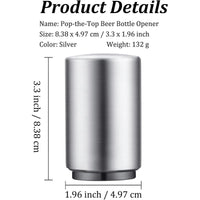 Premium Beer Bottle Opener Stainless Steel Automatic Push down No Damage Quick to Open Small Portable Bottle Cap Openers for Home Bars Picnic Camping Hiking